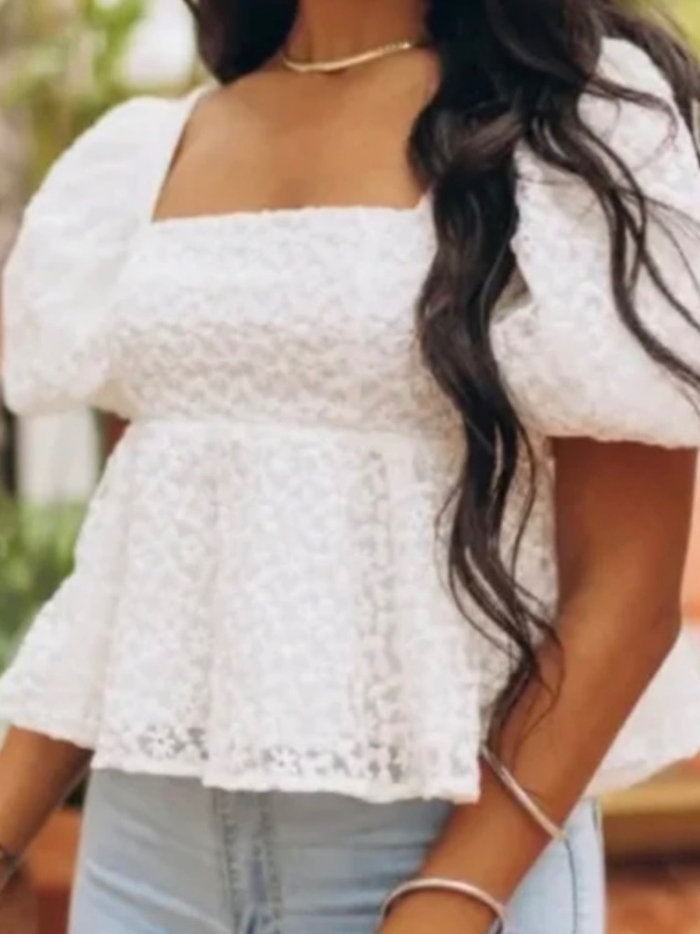 BuddyLove Alana Puff Sleeve Peplum Top XS